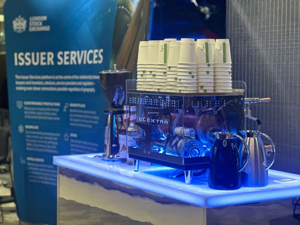 Our coffee stand at the London Stock Exchange