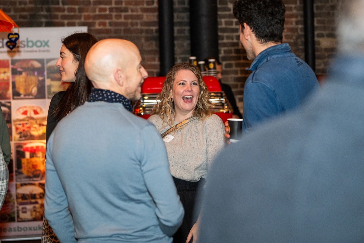 People talking around our coffee bar
